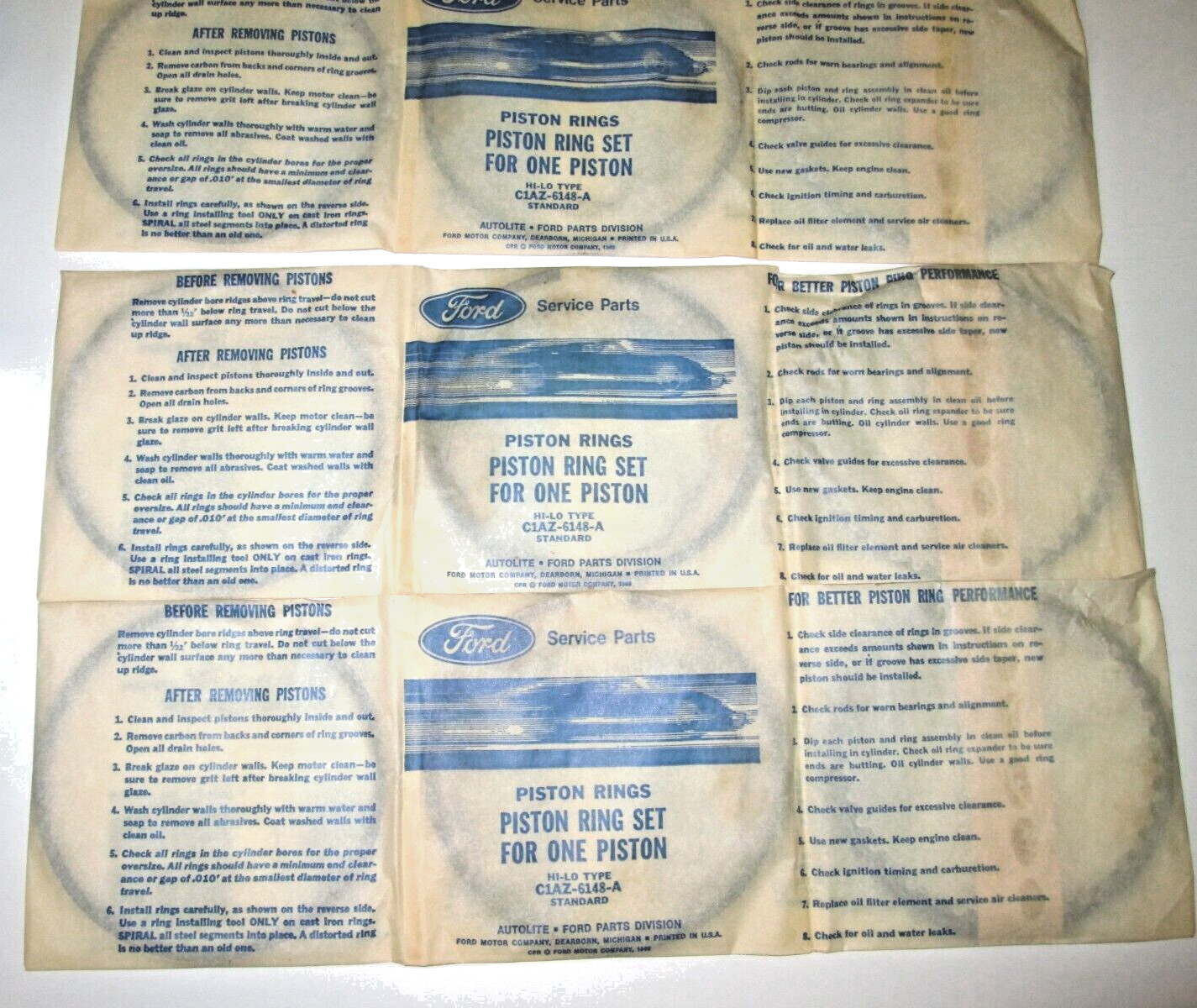 NOS 68 70 Mustang Fairlane Cougar 61 65 Ford T-Bird 390 Standard Piston Ring Set thumbnail 5