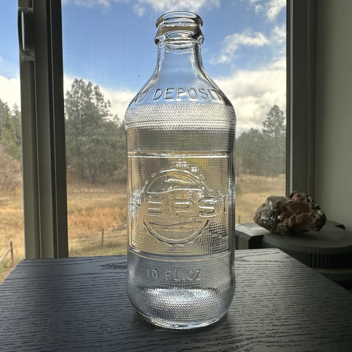 VINTAGE PEPSI-COLA 10oz Clear Glass Bottle Pepsi Soda Pop BOTTLES