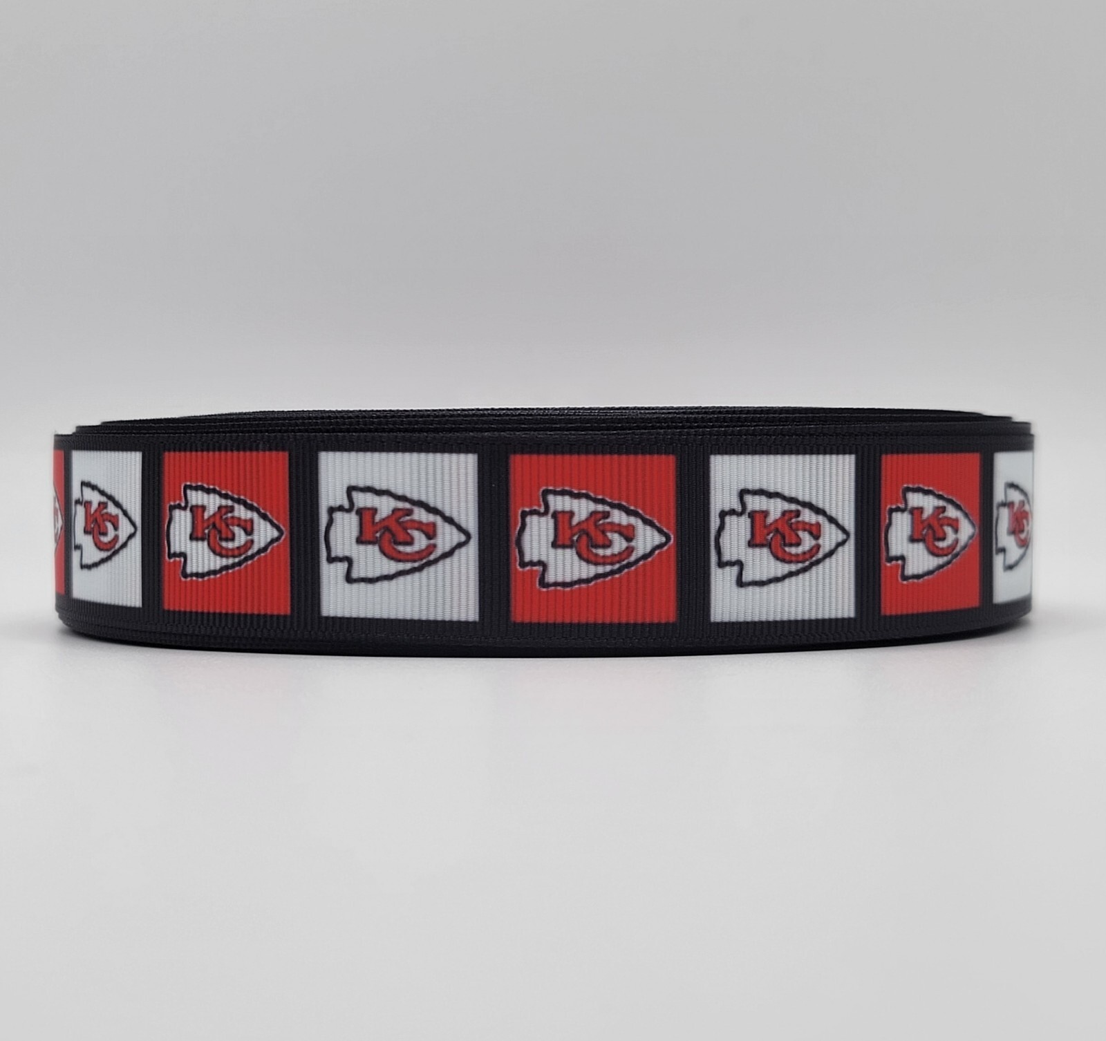 Chief Ribbon Kansas City Chiefs, Logo Squares, Grosgrain Ribbon 1