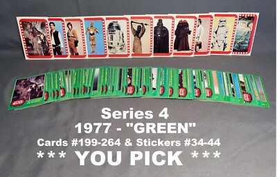 Topps STAR WARS SERIES 4     1977 Single CARD/STICKER Pick: #199-264/34-44