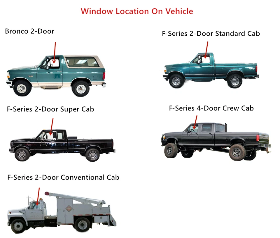 Fits 1991-1996 Ford Bronco / F Series Driver Left Side Front Door Window Glass - Image 3 of 4