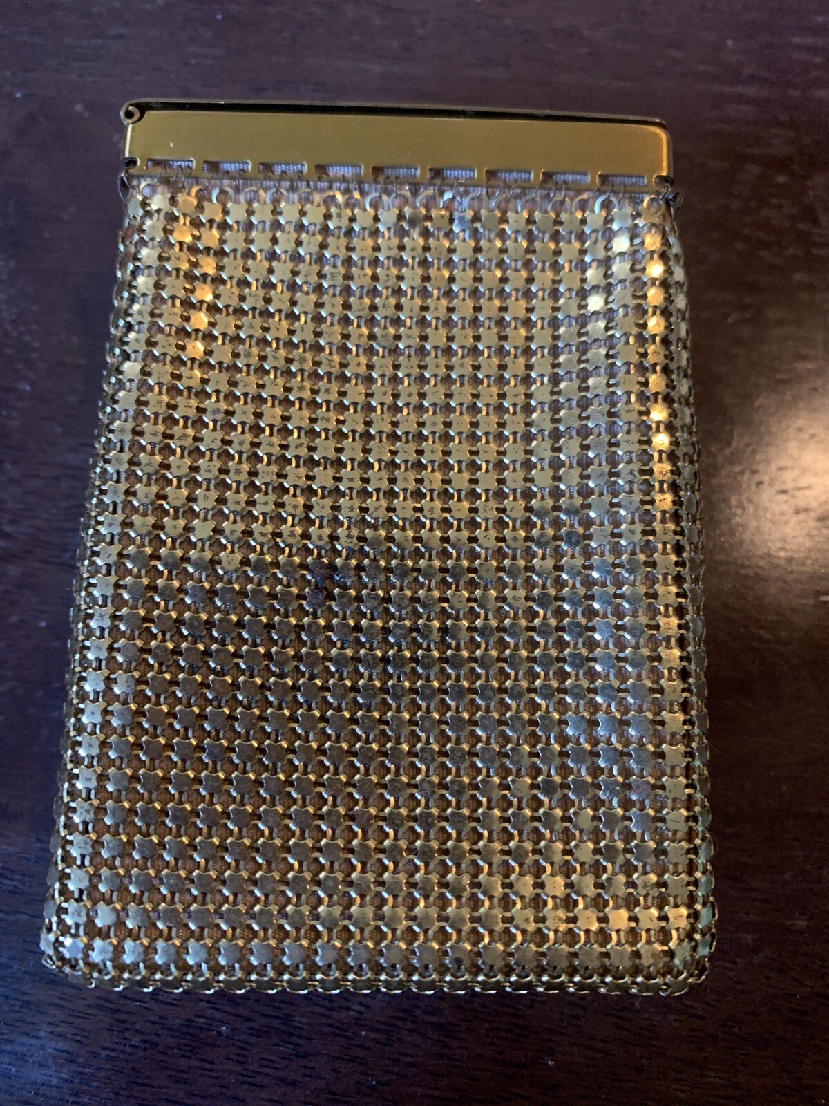 Vintage  Goldtone Metal Mesh Cigarette Holder Case