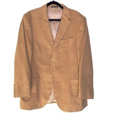 Lands End Camel Corduroy Two Button Cotton Blazer Sports Jacket Size 44R