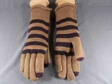 Dk Brown Camel Smart Tips phone touchscreen compatible knit winter gloves womens