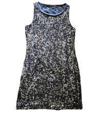 Banana Republic Sequin Sheath Dress Women's 4 Black Mini LBD Holiday Party