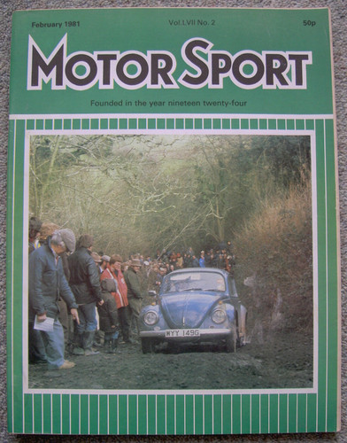 Motor Sport Feb 1981, Reliant Scimitar GTC, Lotus Eclat, Ford XR3, Renault Fuego