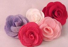 Men's Fabric Rose Flower Lapel Pin Assorted Colors Medium Sized