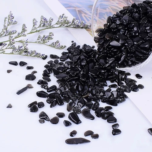 Black Obsidian Crystal Chips BULK 100g-1kg A Grade Natural Gemstone Mini Crystal - Picture 3 of 12