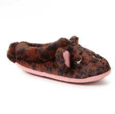 Dearfoams Slippers Kid's Size 2 Animal Print Slip On Clog Cat Leopard Shoe