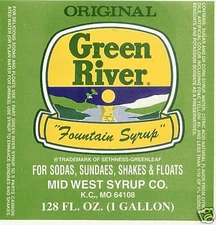 GREEN RIVER  *  Soda Fountain Syrup - 1  gallon
