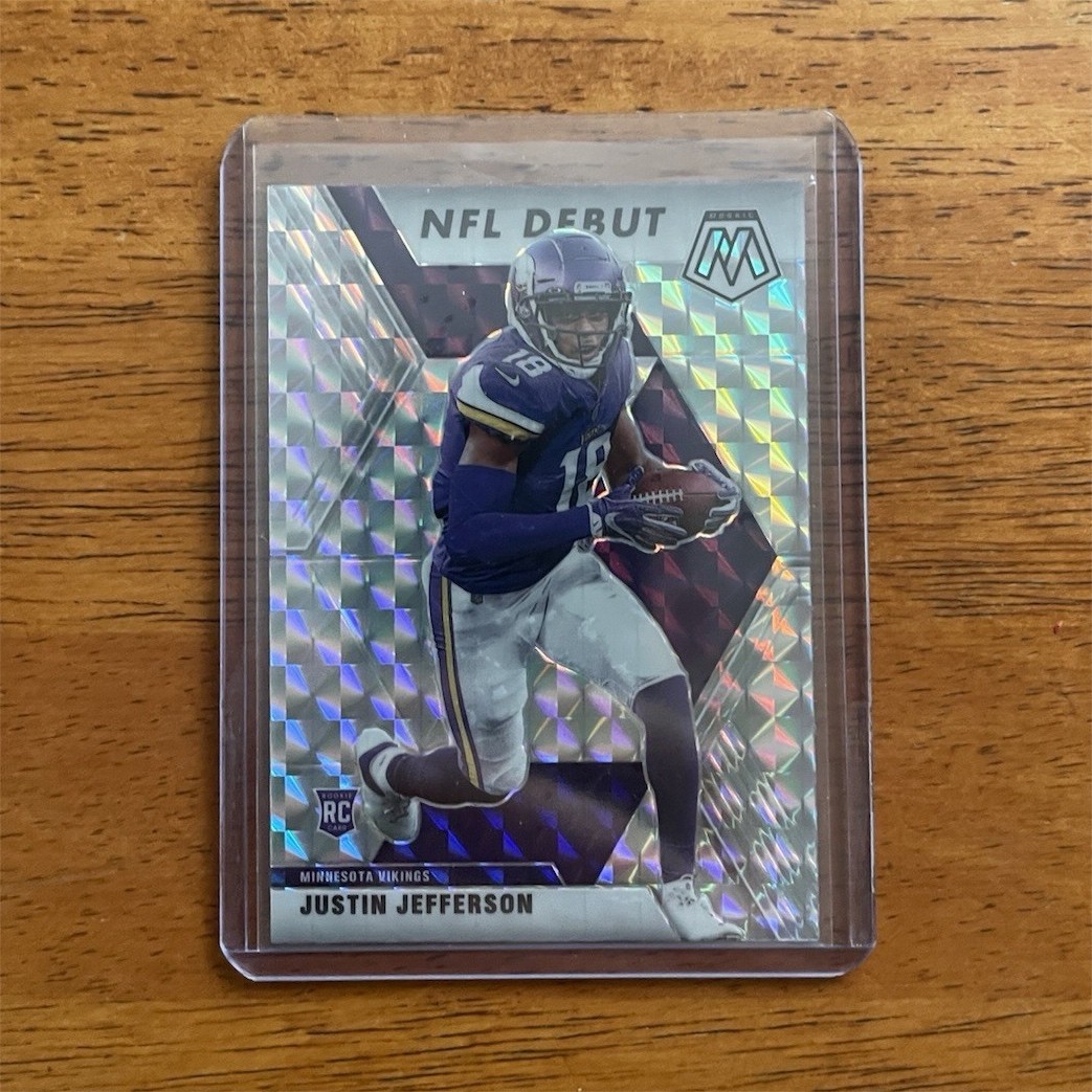 2020 Panini Mosaic NFL Debut Justin Jefferson #270 Silver Prizm Vikings