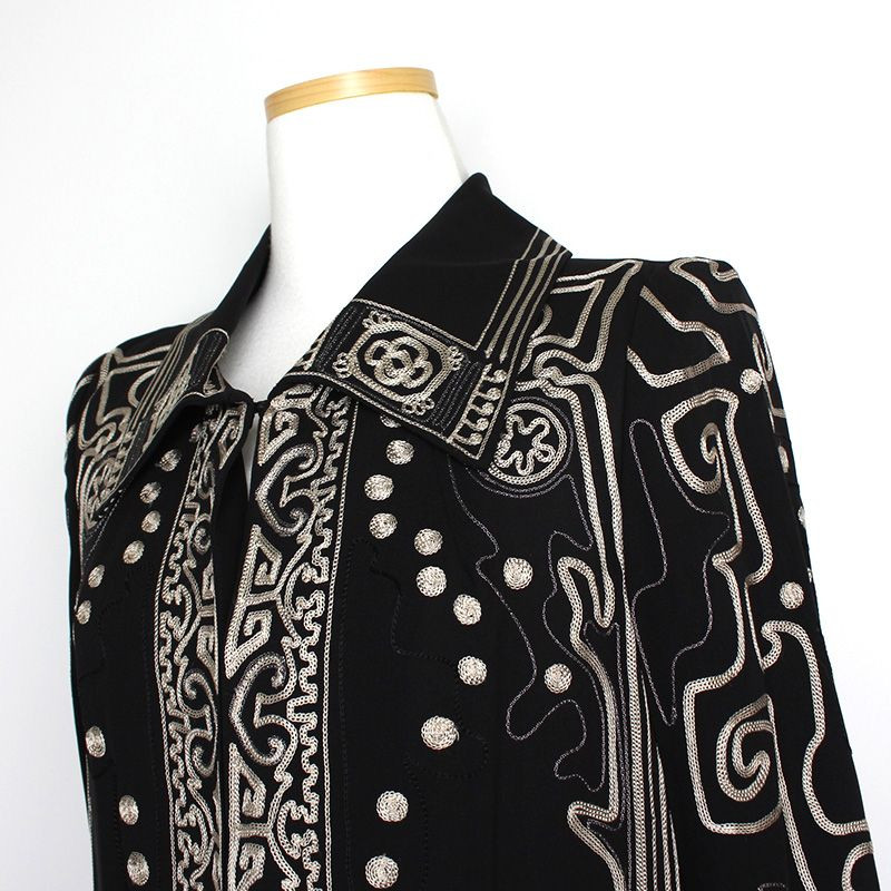 Christian Lacroix Black Silk Long Jacket 44, 55 SKU12345 | eBay Christian Lacroix Black Silk Long Jacket 44, 55 SKU12345 | eBay