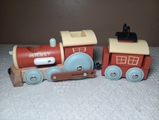 Disney Mickey Wooden Magnetic 2 Pieces of Train Set Wooden NO Figure NO Stack 