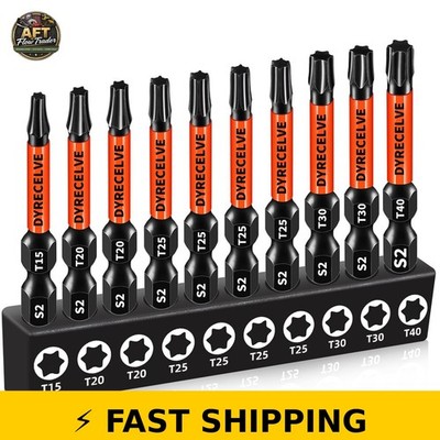 DYRECELVE Impact Torx Bit Set T15-T40, 10-Pack, Magnetic Grip