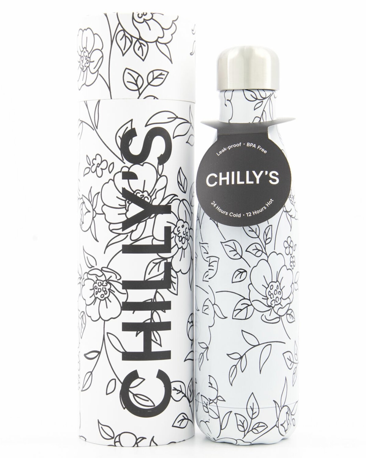 Chilly`s Flowers Line Art Edition Stainless Steel Thermal Bottle 500ml