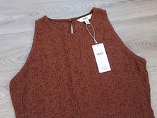BNWT M&S Women/Ladies Conker Cotton Long Bodycon Maxi Dresses Size UK 14 Petite