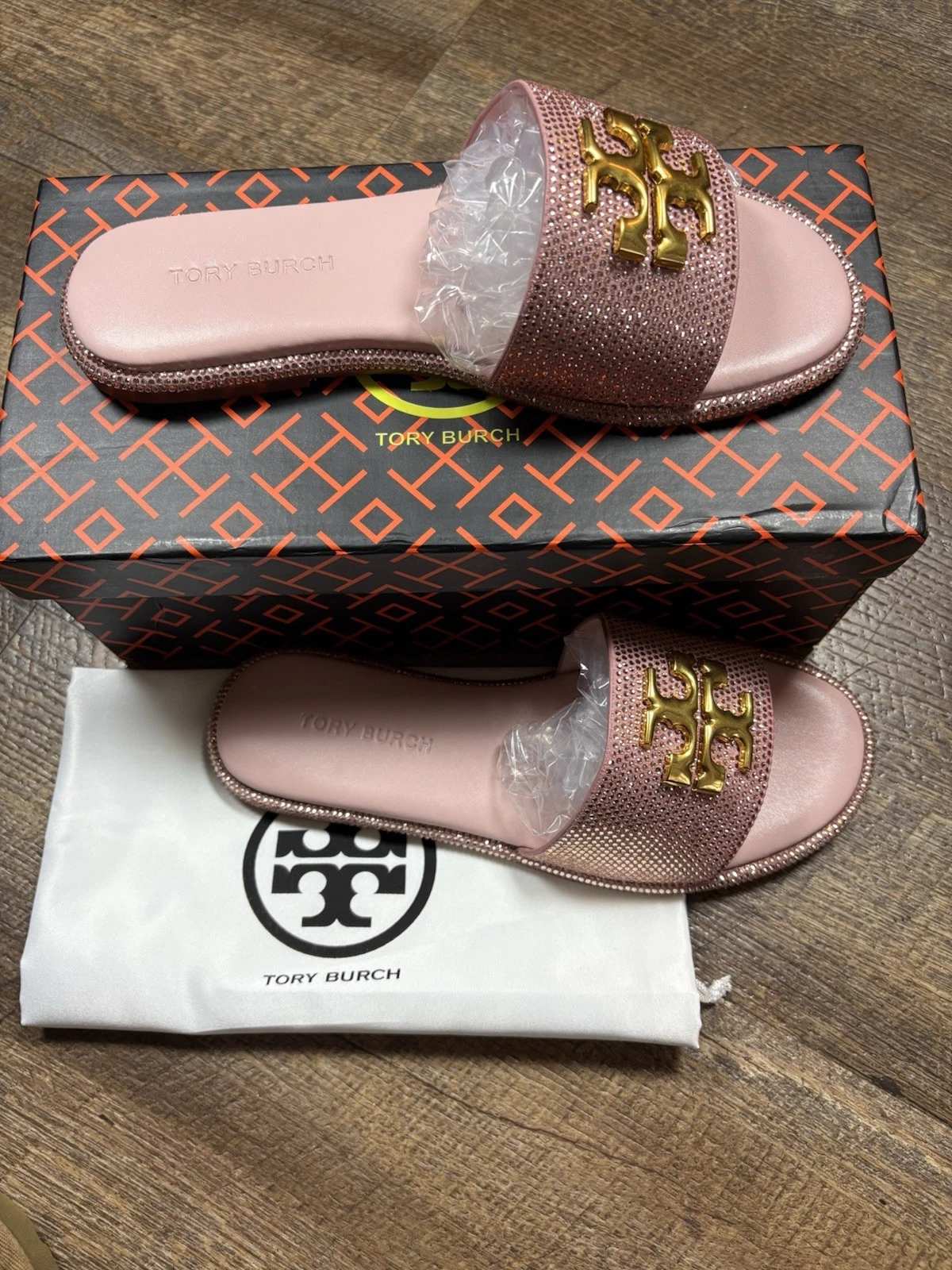 Tory Burch Pink Women's Leather Miller Sandal Size 7 New In Box Never Worn
