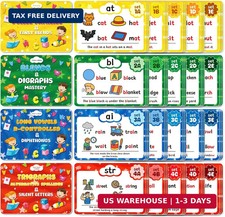 Phonics Flash Cards, Sight Words Flash Cards for Kindergarten, Learn to Read in