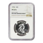 1954 Franklin Half Dollar NGC PF67* Star Light Rim Toning