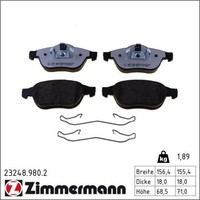 Zimmermann 23248.980.2 Bremsbelagsatz FüR Renault Espace Laguna VEL Satis BG0 1