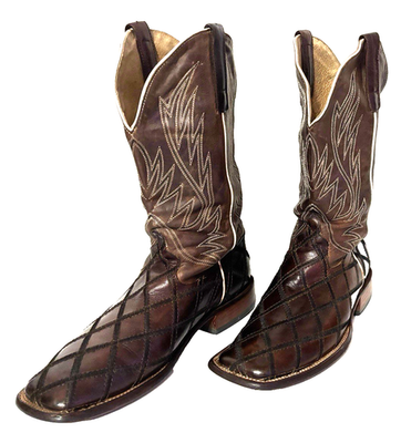 #ad #ad Horse Power Sabotage Men#x27;s Brown Square Toe Western Leather Boots Size 11 EE $74.99