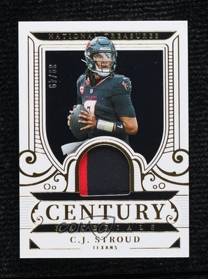 2025 Panini National Treasures Century Materials Gold 39/49 CJ Stroud 18vb