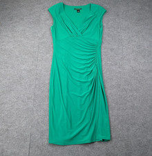 Ralph Lauren Dress Womens 6 Kelly Green Ruched Minimal Career Comfort Classic