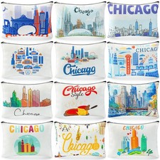 Reginary 12 Pcs Chicago Souvenirs Chicago Makeup Bag Chicago Travel Gift Cosm
