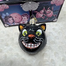 OWC Old World Christmas black cat ornament gr...