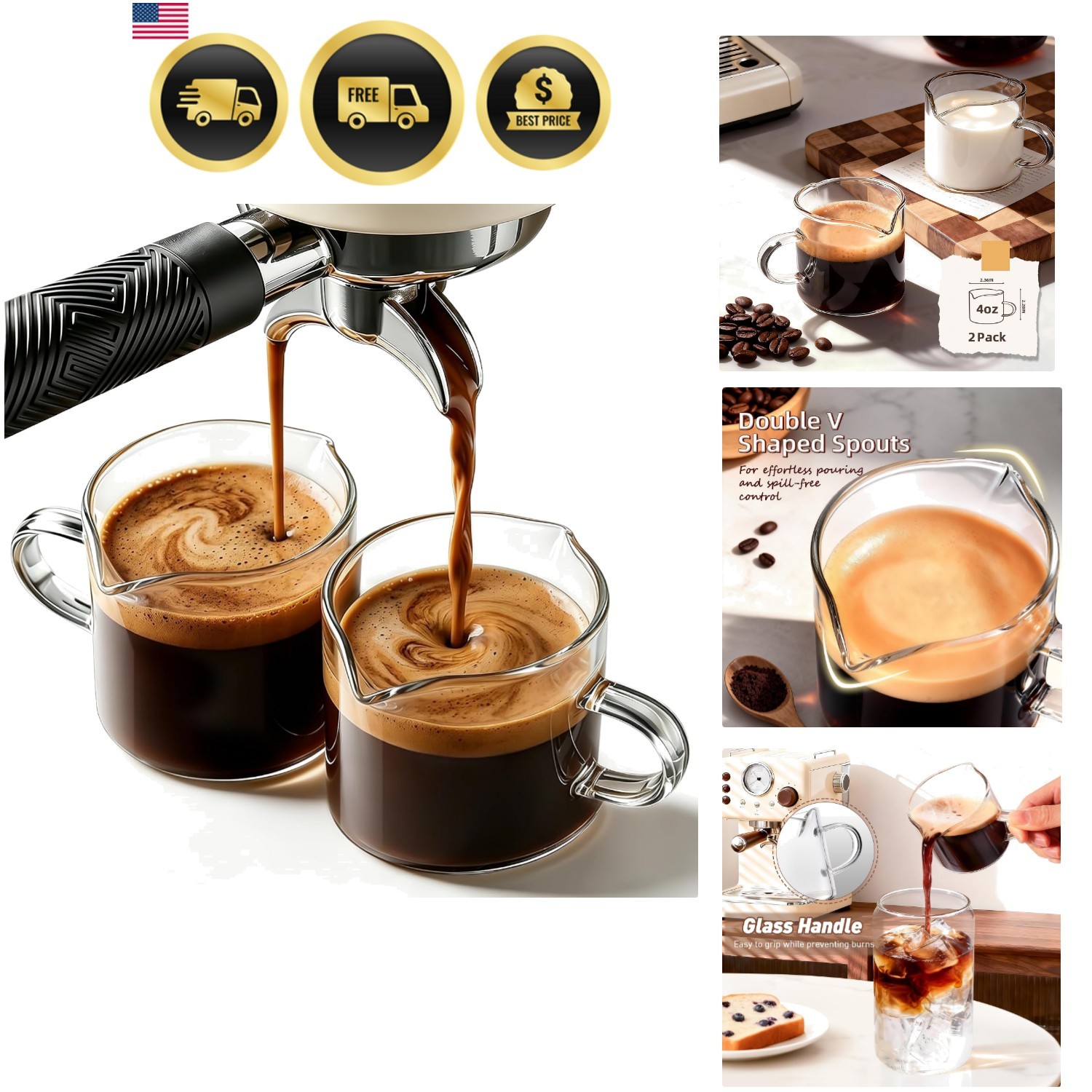 Set di 2 tazzine da espresso nuove