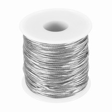 1mm Metallic Elastic Cords Silver Tone 55 Yards Each,