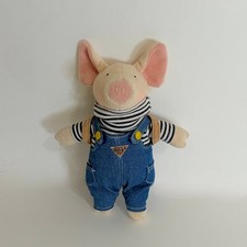 Vintage PUDDLE Holly Hobbie Pig Toot & Puddle Plush Stuffed Animal Overalls