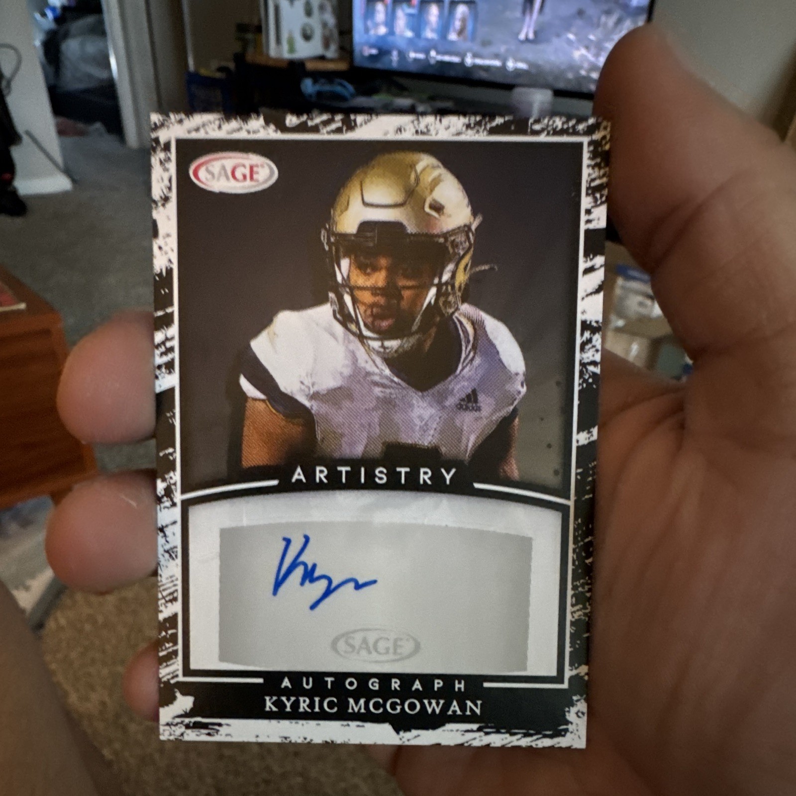 SAGE 2022 Artistry Kyric McGowan Autographs Insert Auto #A-KM3 Football