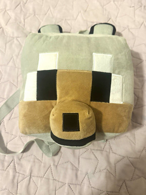 Minecraft Polar Bear Plush Colorblock Small Zip Backpack, Adjustable Strap
