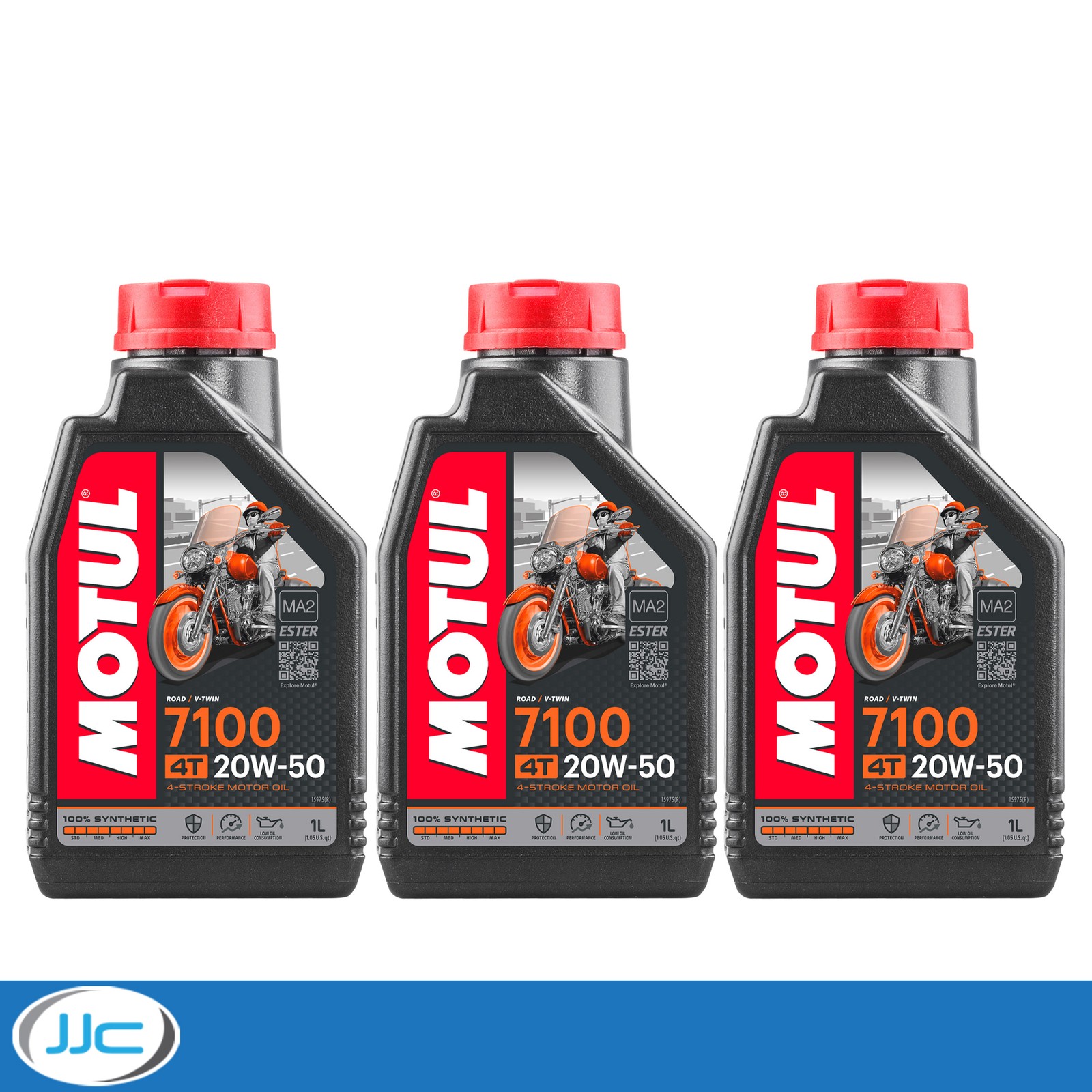3 x 1 Litre - Motul 7100 Fully Synthetic 20W50 Motorcycle Engine Oil