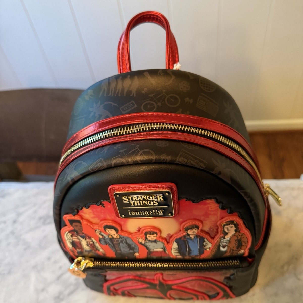 Loungefly Stranger Things Group Portrait Light-Up Mini Backpack NOW AVAILABLE: New Loungefly Stranger Things Group Portrait  main image 2