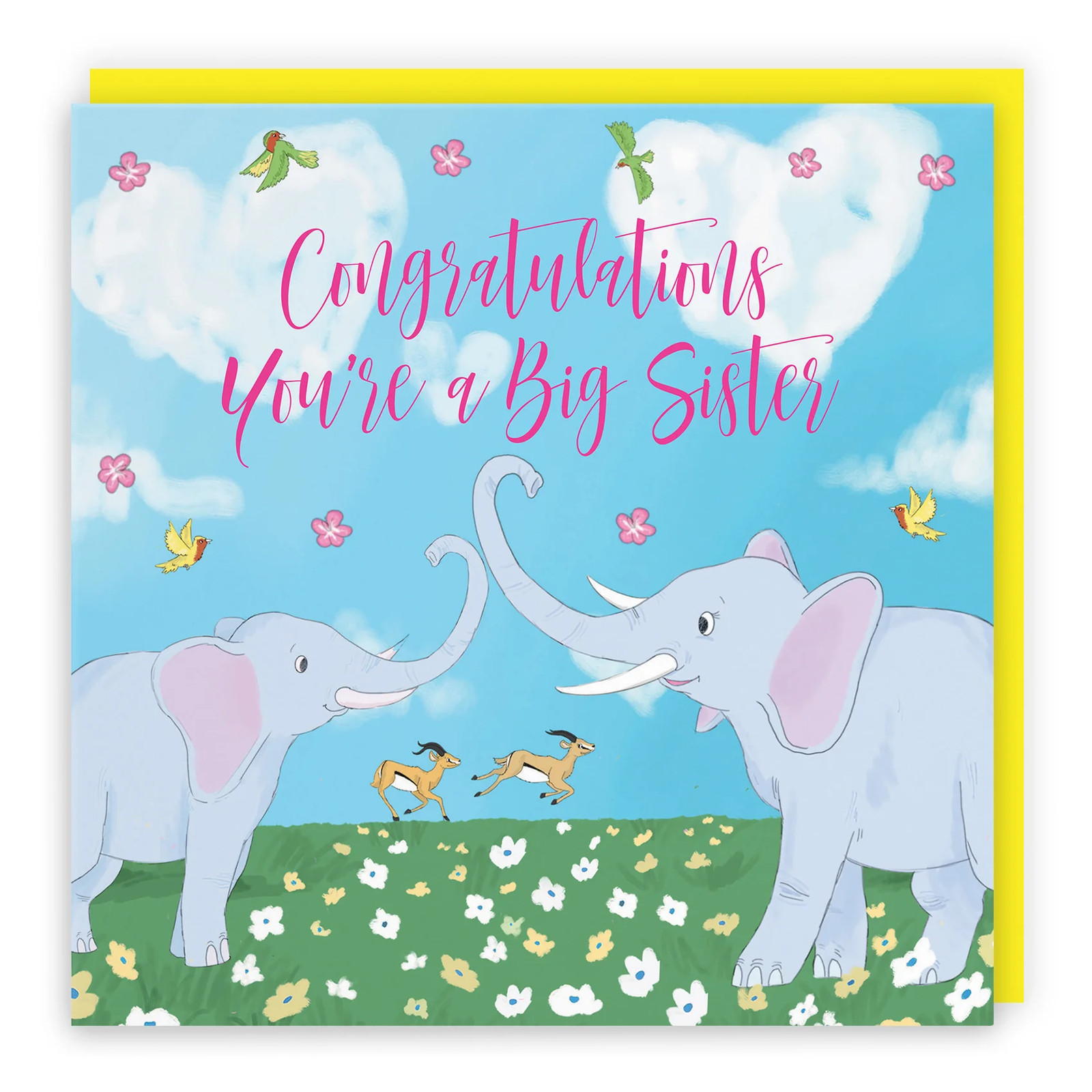 You're A Big Sister New Baby Card Elephants Cute Animals