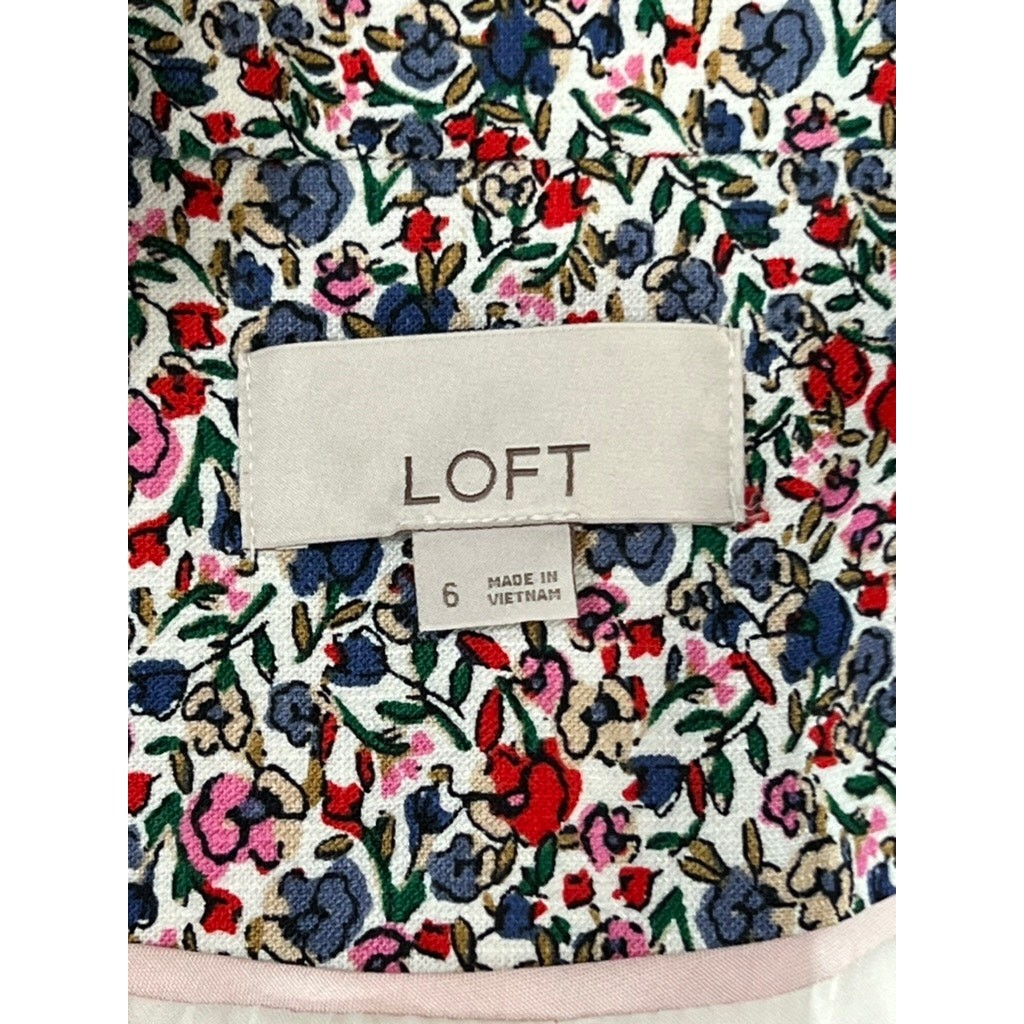Loft Floral Single Button Tailored Layer Notched … - image 5