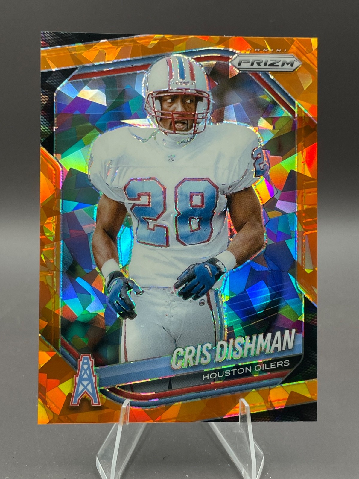 CRIS DISHMAN #229 Orange Ice Prizm 2025 Panini Prizm TITANS-OILERS