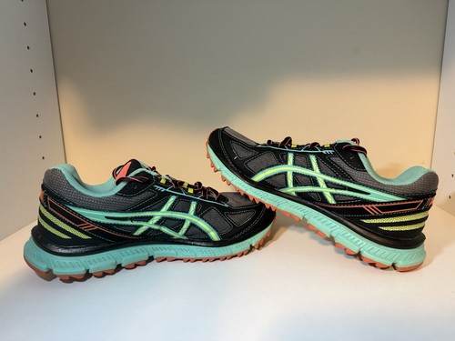 ASICS Gel-Scram 2 Women's Running Shoes Black Teal Size #T3G7Q Size 7.5 US Used