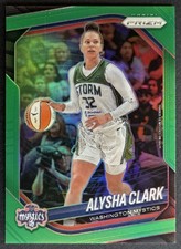 2025 Panini WNBA Prizm Alysha Clark Green Prizms #129 Mystics