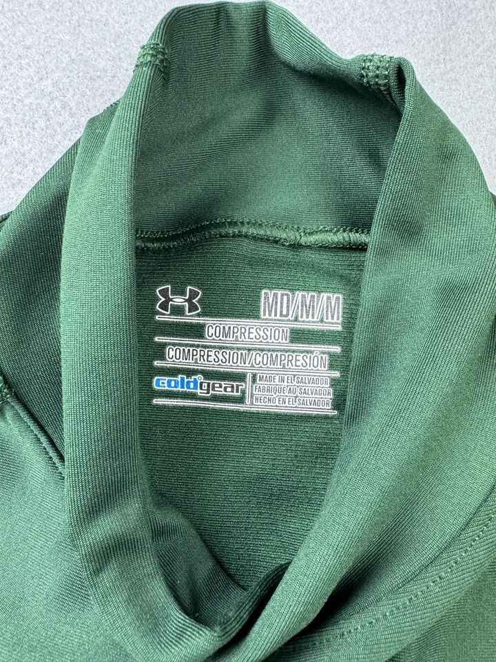 Under Armour ColdGear Mock Compression Shirt Mens Medium Green Long Sleeve FW13 - Image 4 of 4