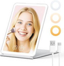 Specchio Trucco Con Luci LED, Luminosità Regolabile, Controllo Touch, Specchio T