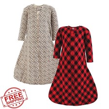 Hudson Baby Sleeping Bag 6-12 Months Buffalo Plaid Leopard