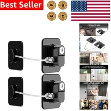 2PCS Fridge Lock Refrigerator Freezer Cabinet Drawer Security Black Key