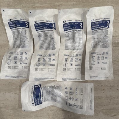 *Lot of 5* McGrath MAC #3 Disposable Laryngoscope Blade 350-005-000 (Exp 5/2028)
