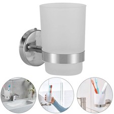 Toothbrush Holder Wall Mounted Tumbler Bathroom Storage Shelf Stainless Steels