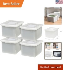 Stackable Pearl 4-Pack Letter Legal File Boxes - Safeguard Important Papers