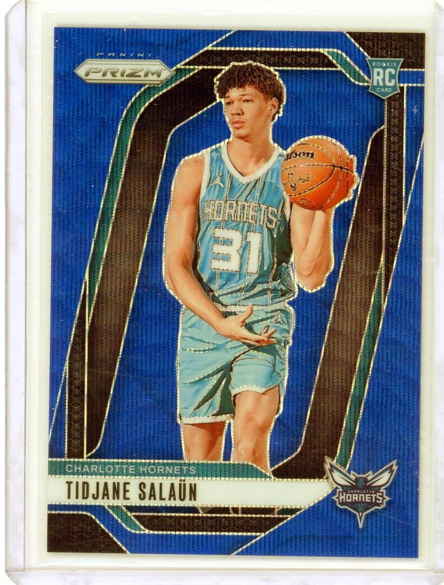 Tidjane Salaun 2024-25 Panini Prizm RC Blue Wave #262 /125 Hornets Rookie