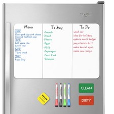 Magnetic Dry Erase Fridge Whiteboard, Flexible, 4 Markers Eraser, 20 x 13